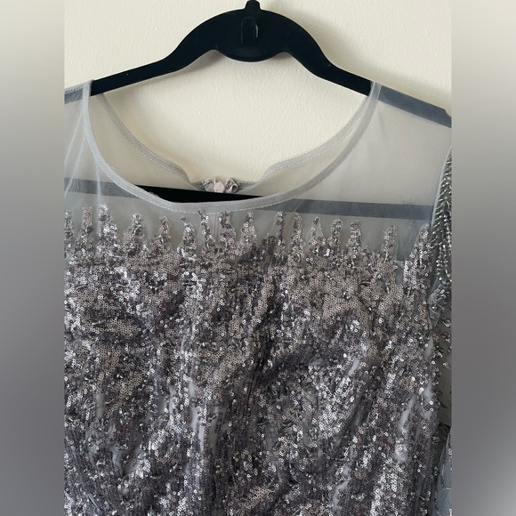 NWT Mac Duggal JEWEL ENCRUSTED ILLUSION LONG SLEEVE A LINE GOWN $798 - Picture 6 of 16